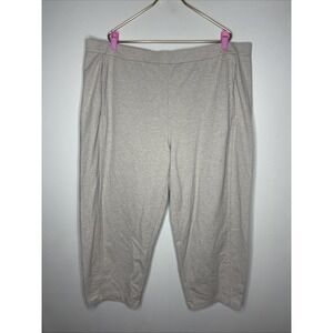 New Plus Eileen Fisher Organic Cotton Beige‎ Crop Straight Leg Pant 3X
